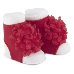 Abigail Red Ribbon Pom - Peep Toes