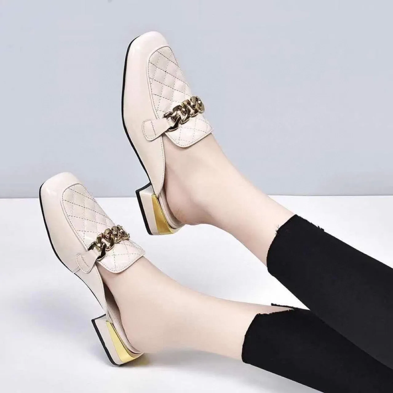 Amozae-Metal Cufflinks Platform Sandals