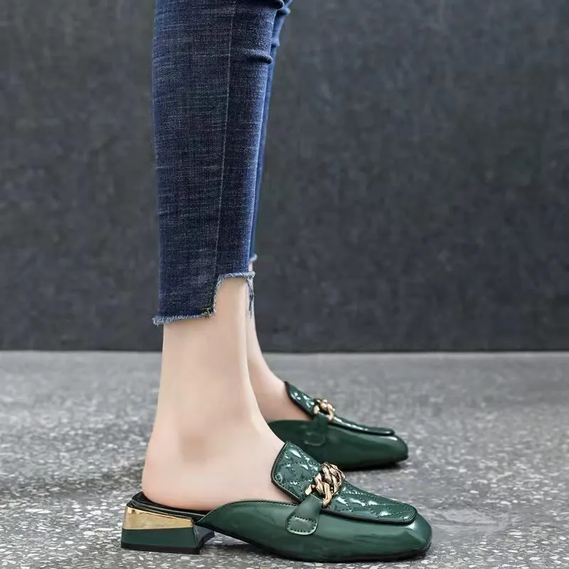 Amozae-Metal Cufflinks Platform Sandals