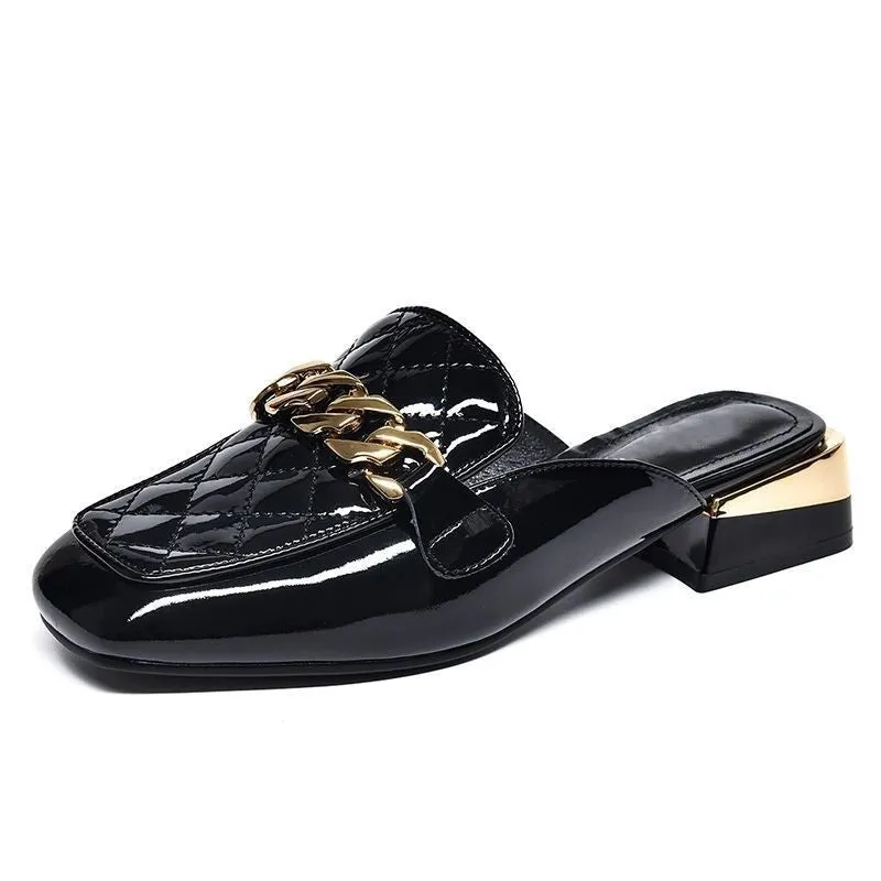 Amozae-Metal Cufflinks Platform Sandals