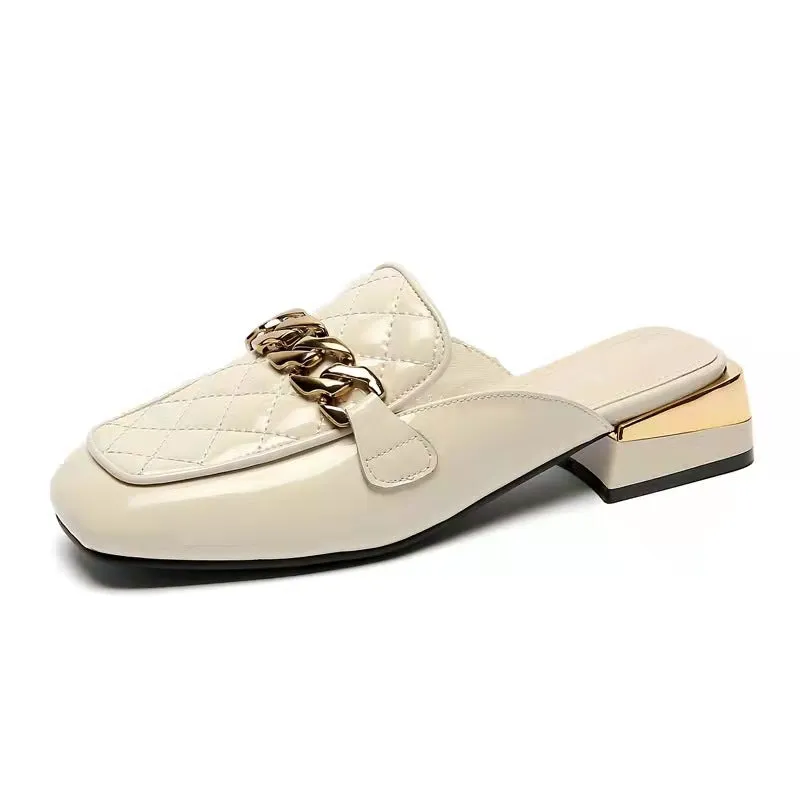 Amozae-Metal Cufflinks Platform Sandals