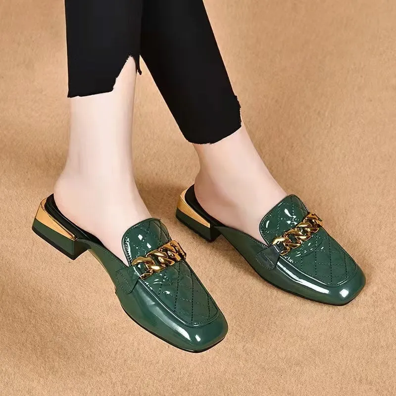 Amozae-Metal Cufflinks Platform Sandals