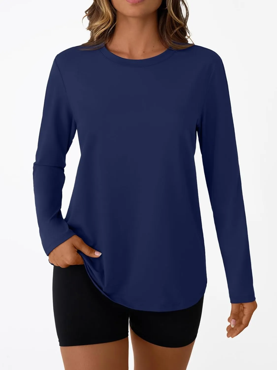 AUTOMET Women's Long Sleeve Workout Tops UPF 50  UV Rash Guard Swim Sun Shirts Hiking Tshirts Summer Clothes 2025