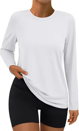 AUTOMET Women's Long Sleeve Workout Tops UPF 50  UV Rash Guard Swim Sun Shirts Hiking Tshirts Summer Clothes 2025