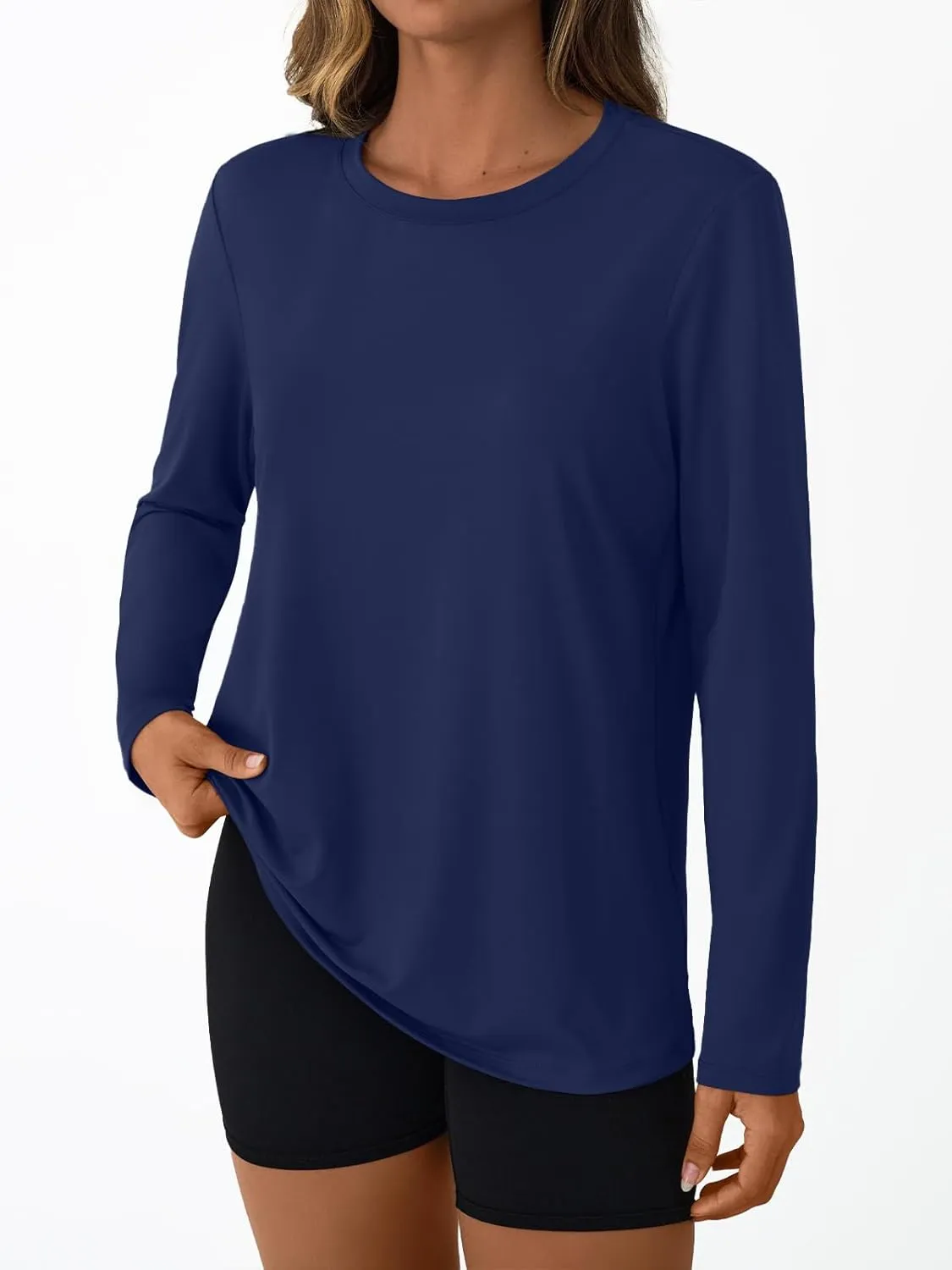 AUTOMET Women's Long Sleeve Workout Tops UPF 50  UV Rash Guard Swim Sun Shirts Hiking Tshirts Summer Clothes 2025