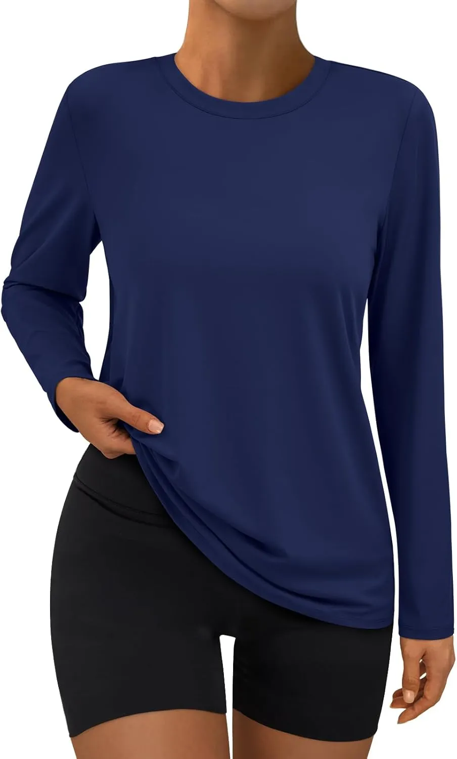 AUTOMET Women's Long Sleeve Workout Tops UPF 50  UV Rash Guard Swim Sun Shirts Hiking Tshirts Summer Clothes 2025