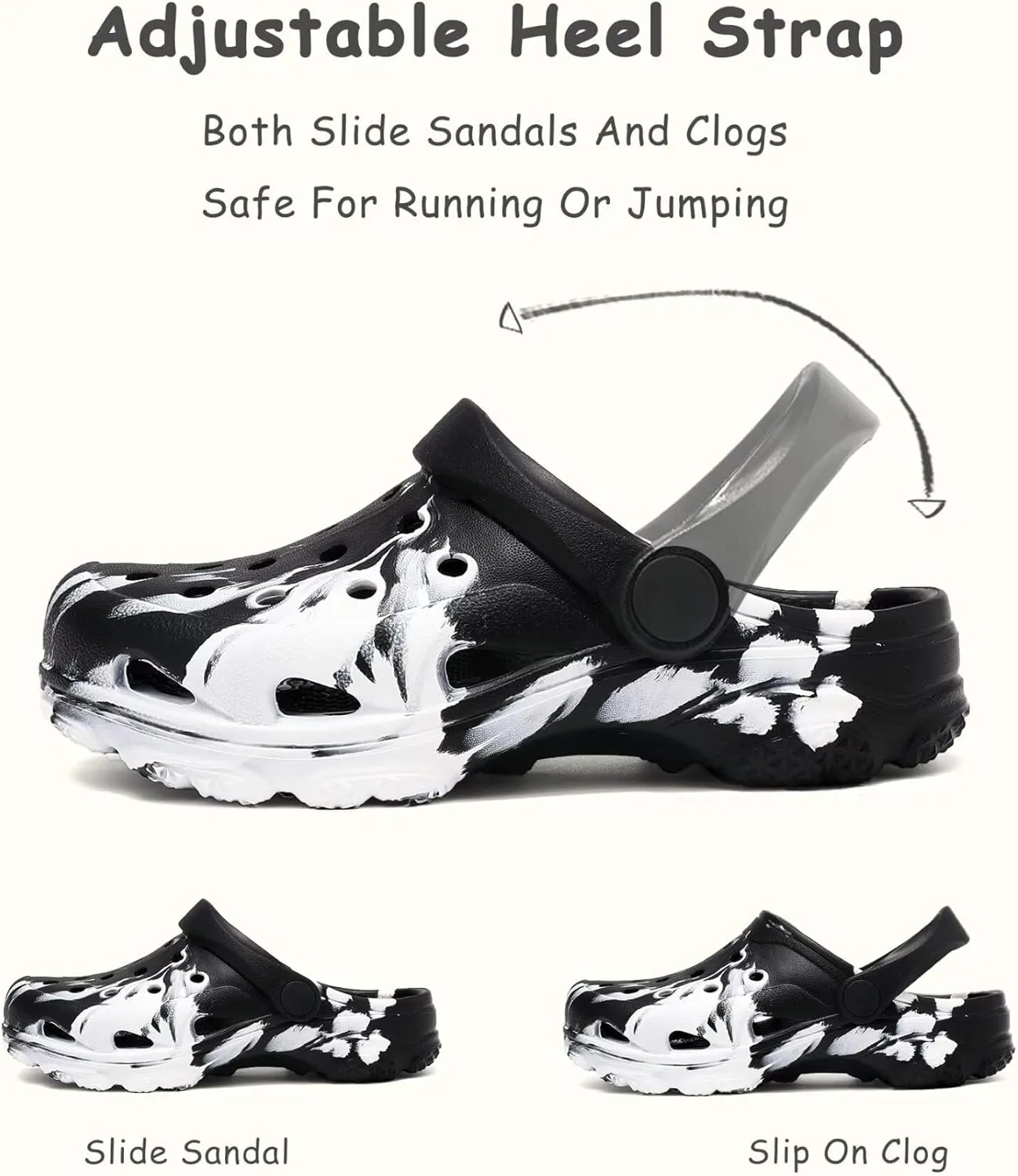 Boys and Girls Graphic Clogs for Kids,Unisex Eva Mules for Big Kid,Little Kid,Boy and Girl Closed Toe Slide Sandals