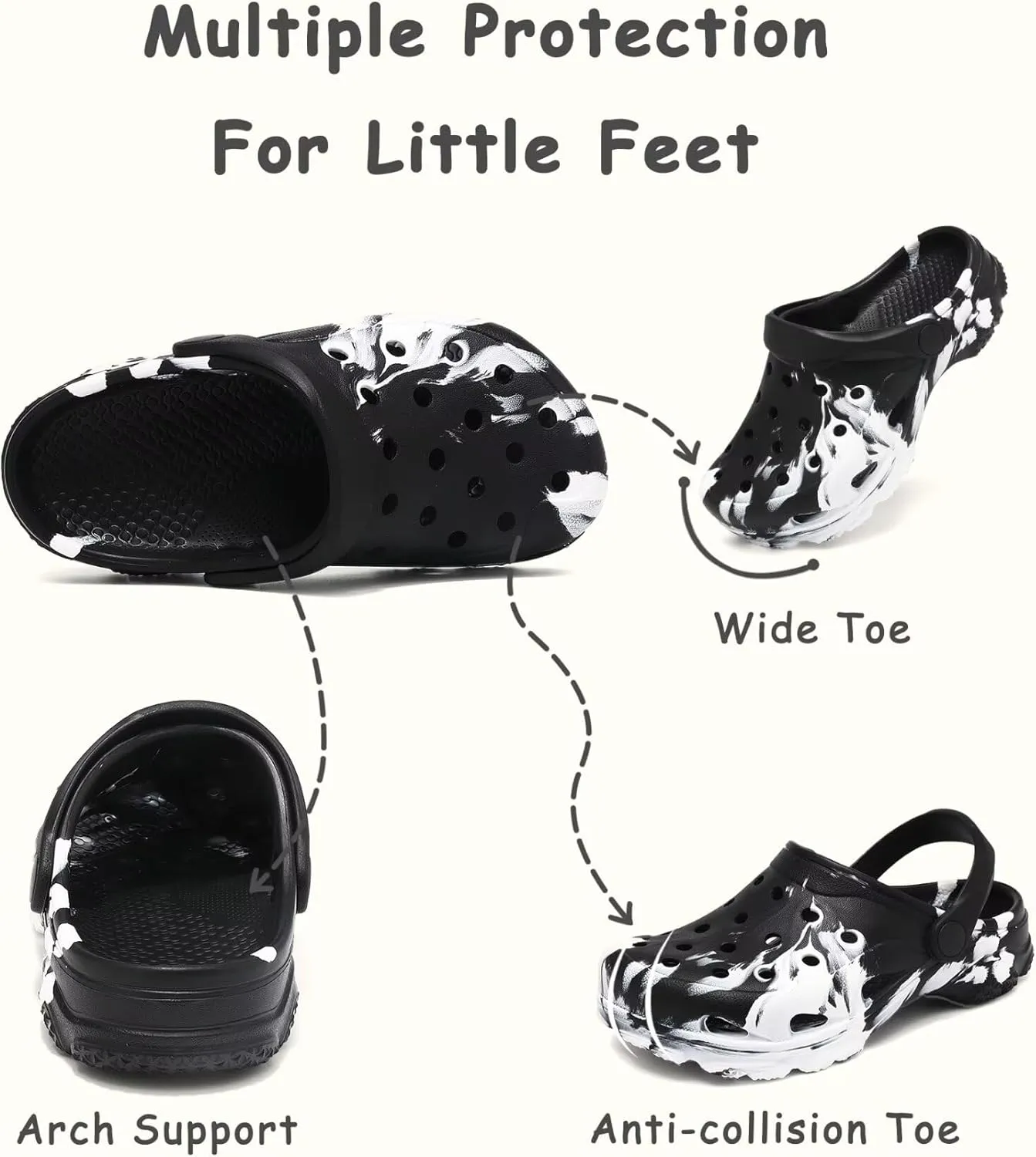 Boys and Girls Graphic Clogs for Kids,Unisex Eva Mules for Big Kid,Little Kid,Boy and Girl Closed Toe Slide Sandals