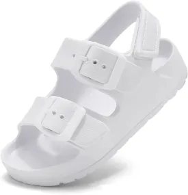 Kids Slides Sandals Double Buckle Adjustable Boys Girls