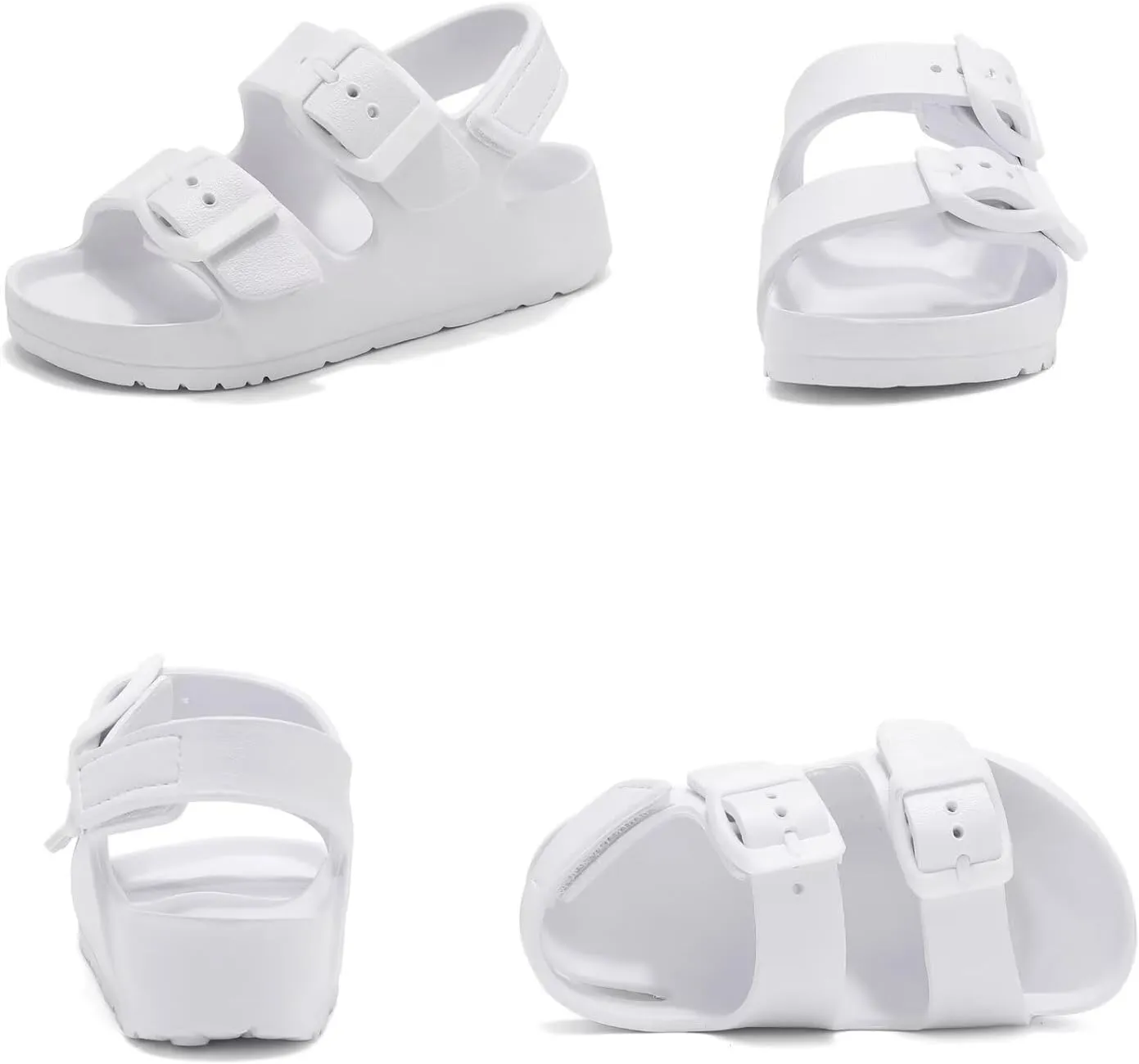 Kids Slides Sandals Double Buckle Adjustable Boys Girls