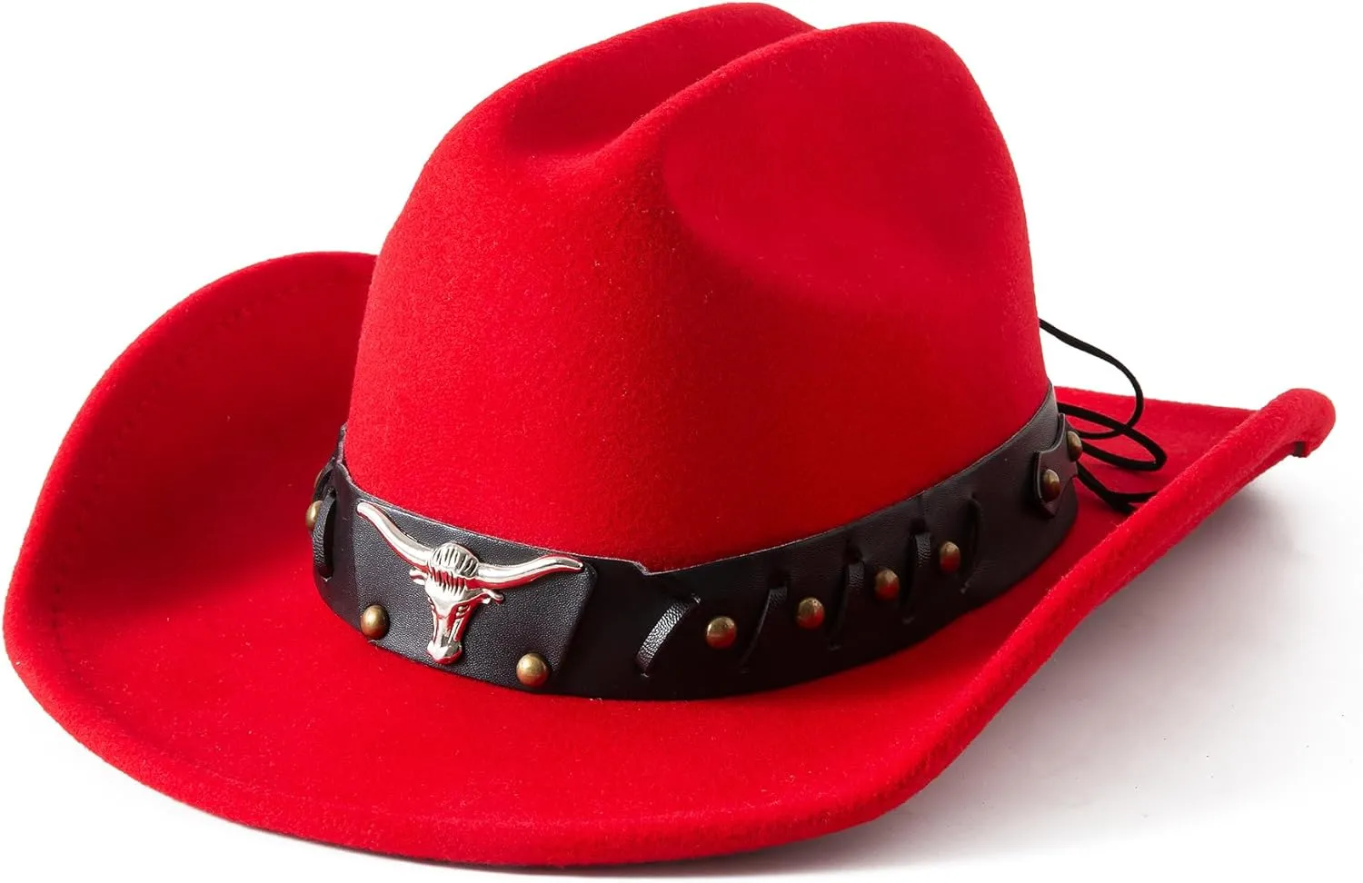Lanzom Cowboy Hat for Women and Men with Shapeable Wide Brim Felt Western Hats for Cowboys and Cowgirls
