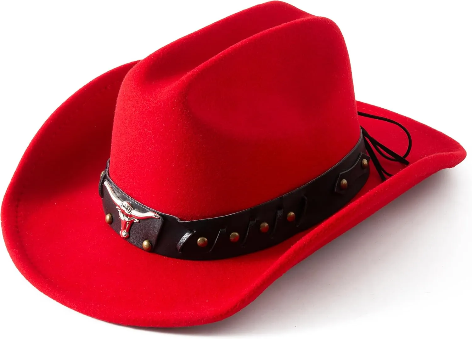 Lanzom Cowboy Hat for Women and Men with Shapeable Wide Brim Felt Western Hats for Cowboys and Cowgirls