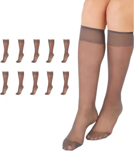 L'eggs Everyday Knee High Stockings, Reinforced Toe, 100% Nylon