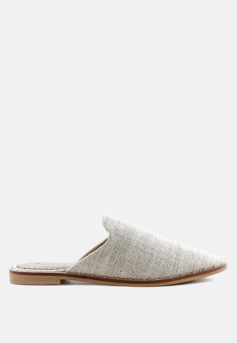 Lia Handcrafted Canvas Mules