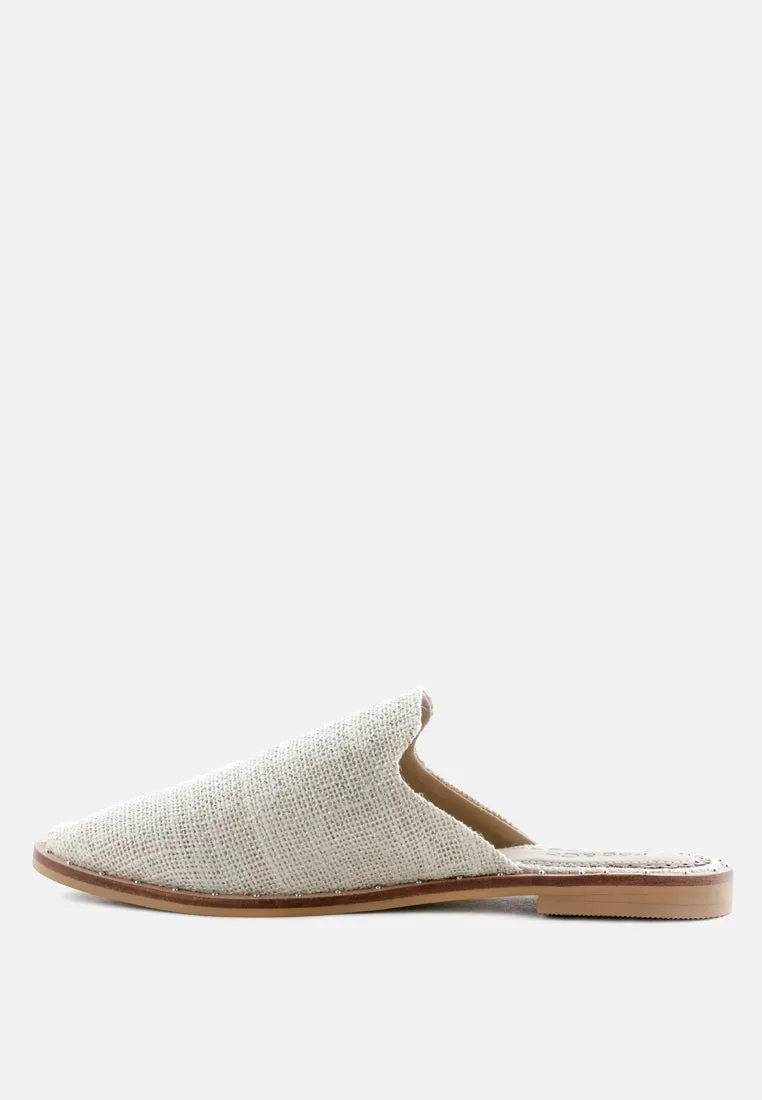Lia Handcrafted Canvas Mules