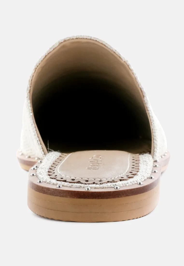 Lia Handcrafted Canvas Mules