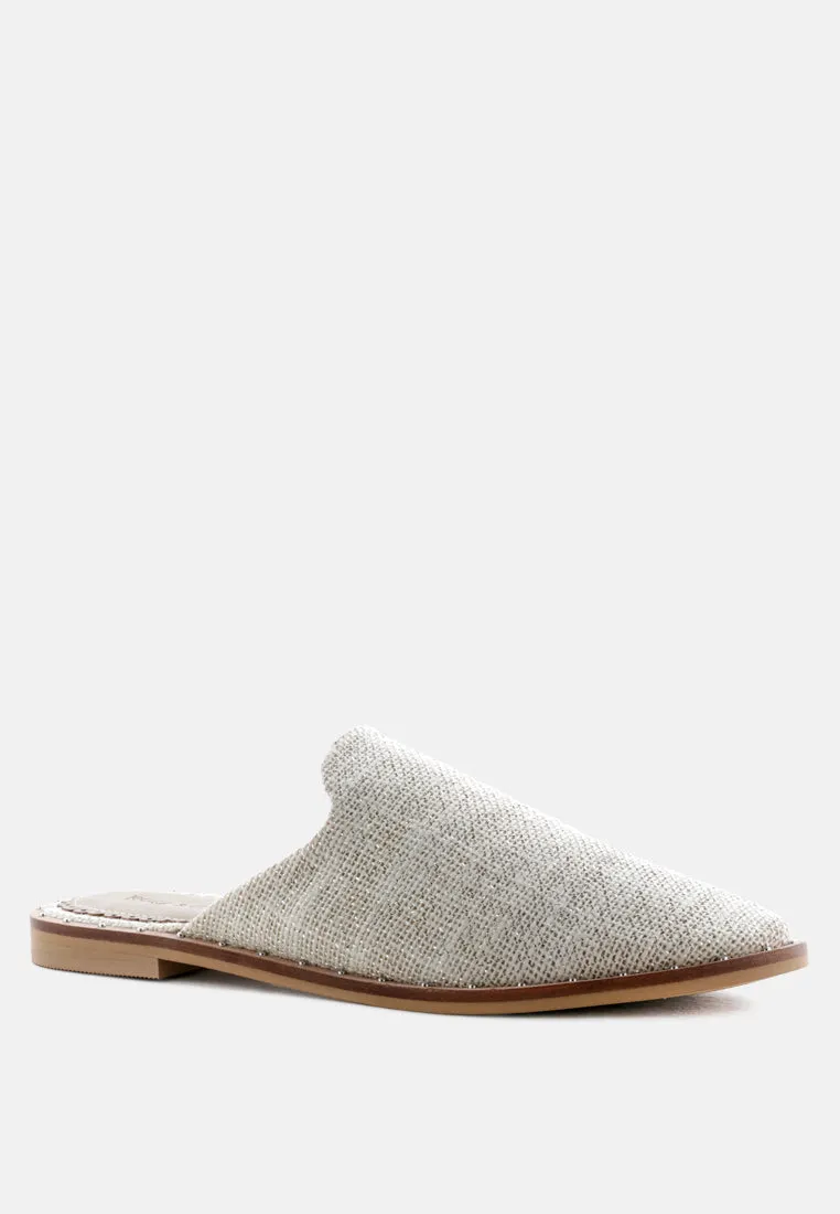 Lia Handcrafted Canvas Mules