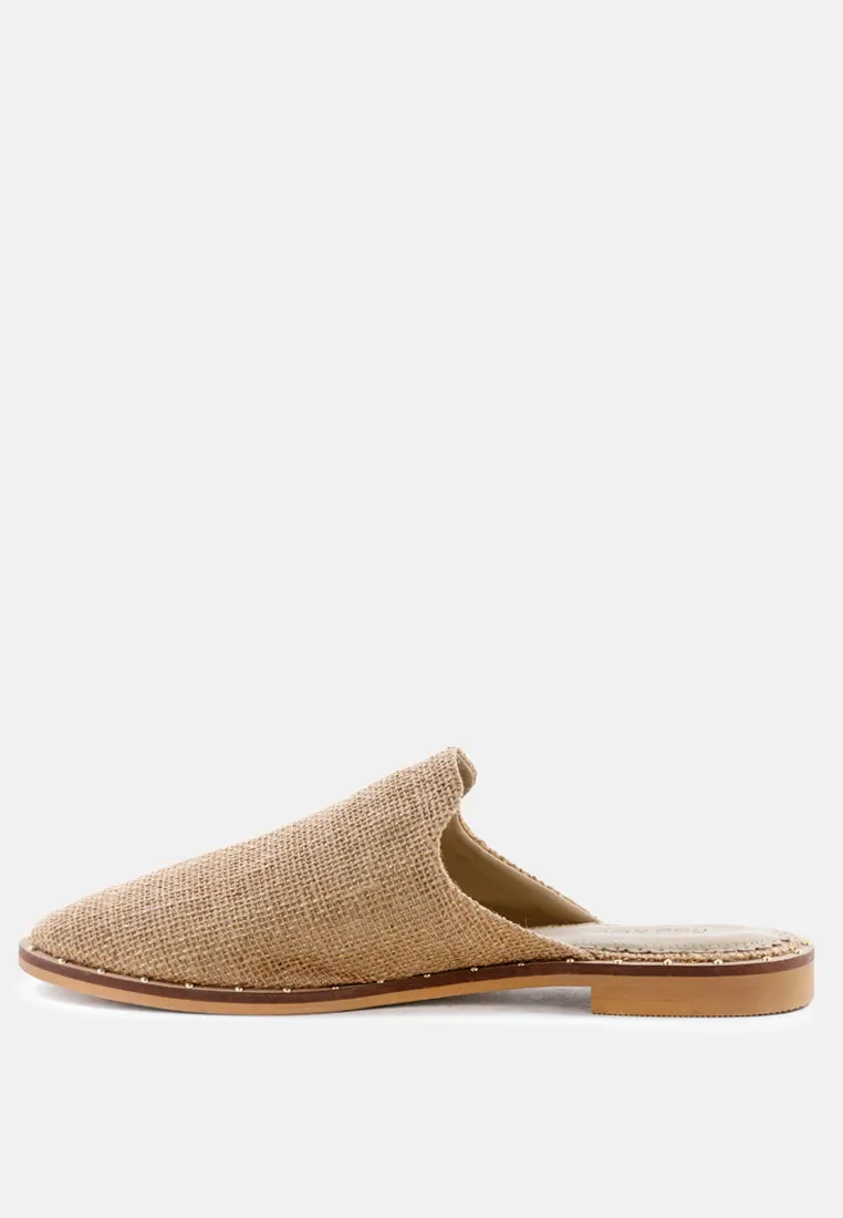 Lia Handcrafted Canvas Mules