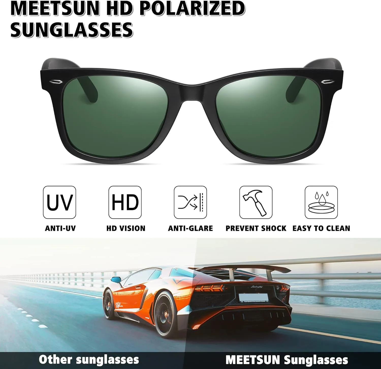 MEETSUN Polarized Sunglasses for Men Women Classic Retro Sun Glasses for Driving Fishing UV Protection