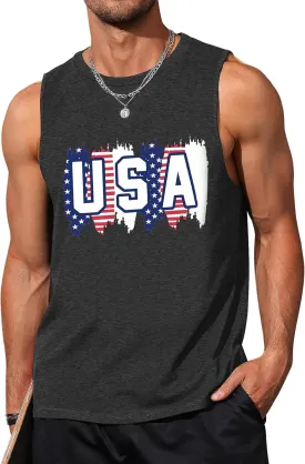 Mens Tank Tops Beach Summer Sleeveless Shirts Graphic Palm Tree Vacation Tanks Muscle Gym Tank Top