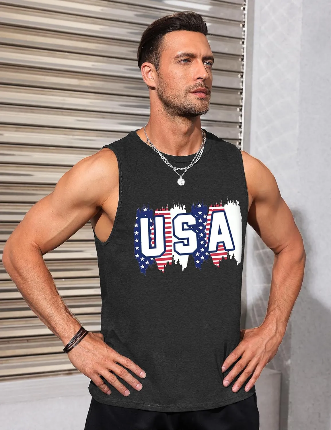 Mens Tank Tops Beach Summer Sleeveless Shirts Graphic Palm Tree Vacation Tanks Muscle Gym Tank Top