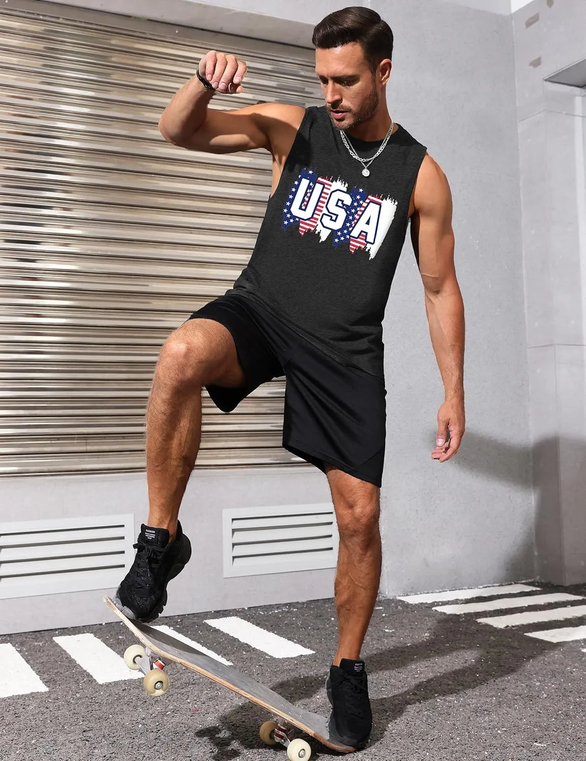 Mens Tank Tops Beach Summer Sleeveless Shirts Graphic Palm Tree Vacation Tanks Muscle Gym Tank Top