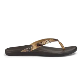 Olukai Women's Ho'opio Leather Sandal - W Tan Mo'o
