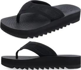 ONCAI Men's Flip Flops with Arch Support Orthotic Cushion Recovery Walking Slide Sandals for Men with Platform Summer Comfortable Soft Rubber Soles??US Size 7-15??