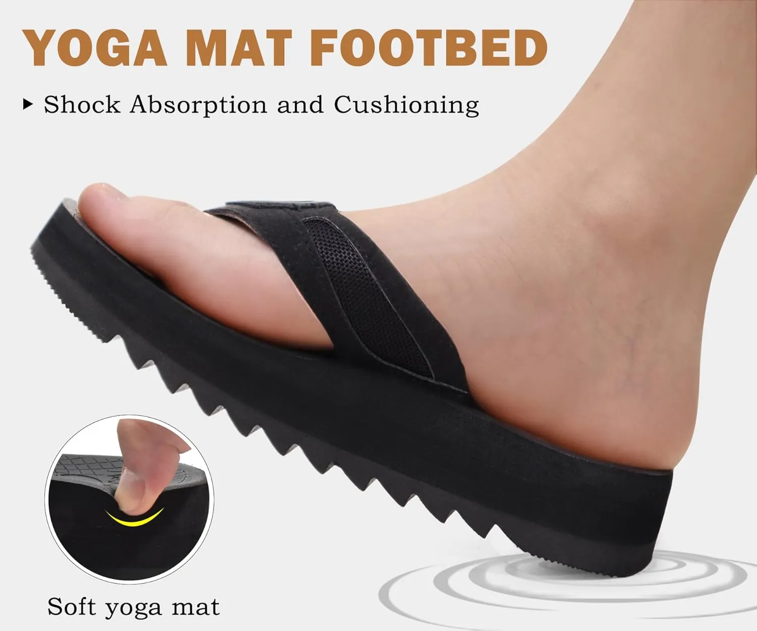 ONCAI Men's Flip Flops with Arch Support Orthotic Cushion Recovery Walking Slide Sandals for Men with Platform Summer Comfortable Soft Rubber Soles??US Size 7-15??